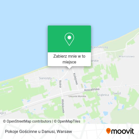 Mapa Pokoje Gościnne u Danusi