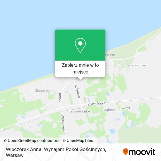 Mapa Wieczorek Anna. Wynajem Pokoi Gościnnych