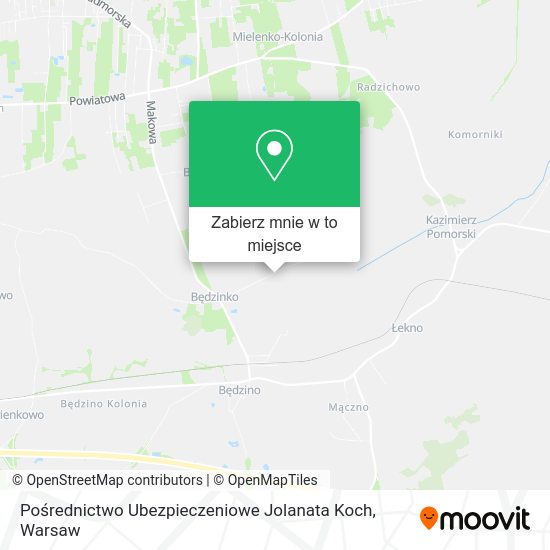 Mapa Pośrednictwo Ubezpieczeniowe Jolanata Koch