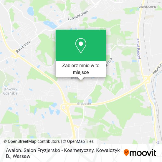 Mapa Avalon. Salon Fryzjersko - Kosmetyczny. Kowalczyk B.