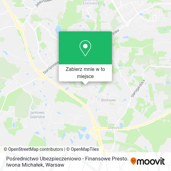 Mapa Pośrednictwo Ubezpieczeniowo - Finansowe Presto. Iwona Michałek