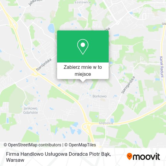 Mapa Firma Handlowo Usługowa Doradca Piotr Bąk