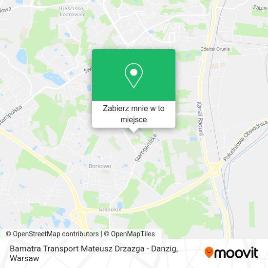 Mapa Bamatra Transport Mateusz Drzazga - Danzig