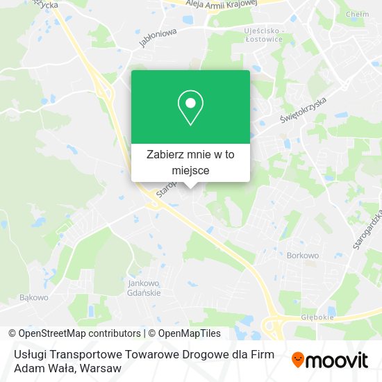 Mapa Usługi Transportowe Towarowe Drogowe dla Firm Adam Wała