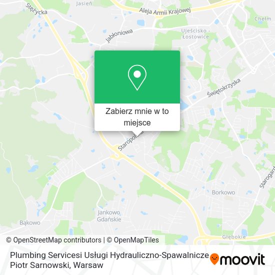 Mapa Plumbing Servicesi Usługi Hydrauliczno-Spawalnicze Piotr Sarnowski