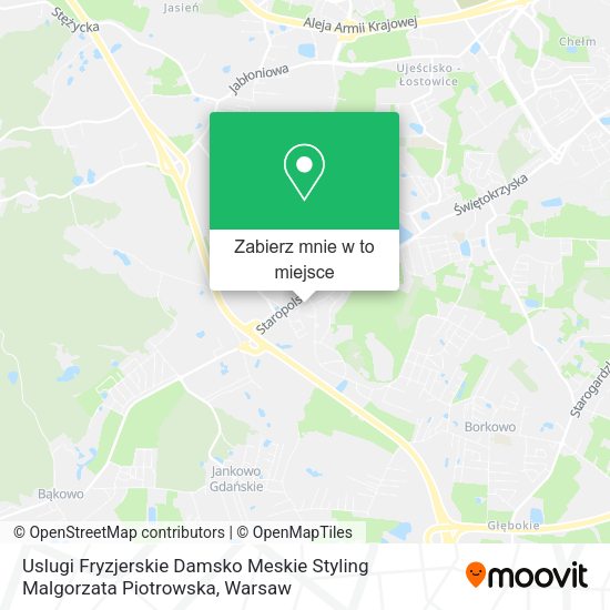 Mapa Uslugi Fryzjerskie Damsko Meskie Styling Malgorzata Piotrowska