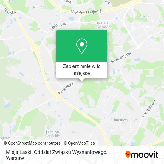 Mapa Misja Łaski. Oddział Związku Wyznaniowego