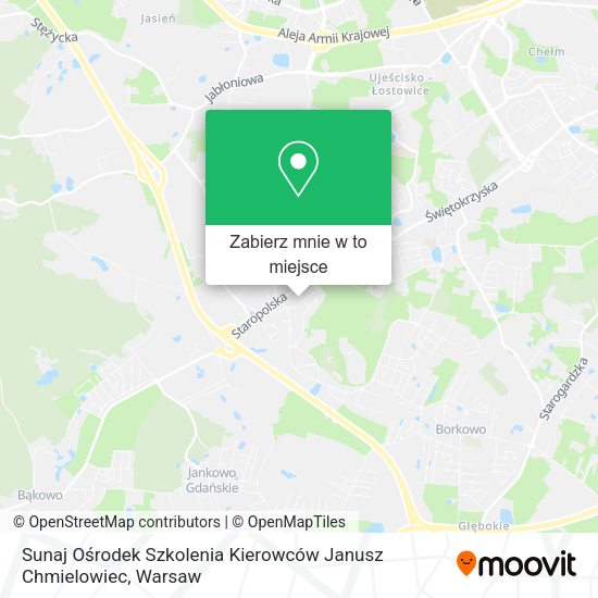 Mapa Sunaj Ośrodek Szkolenia Kierowców Janusz Chmielowiec