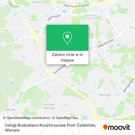 Mapa Usługi Budowlano-Kosztorysowe Piotr Ćwikliński