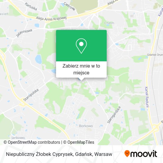 Mapa Niepubliczny Żłobek Cyprysek, Gdańsk