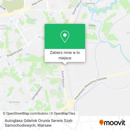 Mapa Autoglass Gdańsk Orunia Serwis Szyb Samochodowych