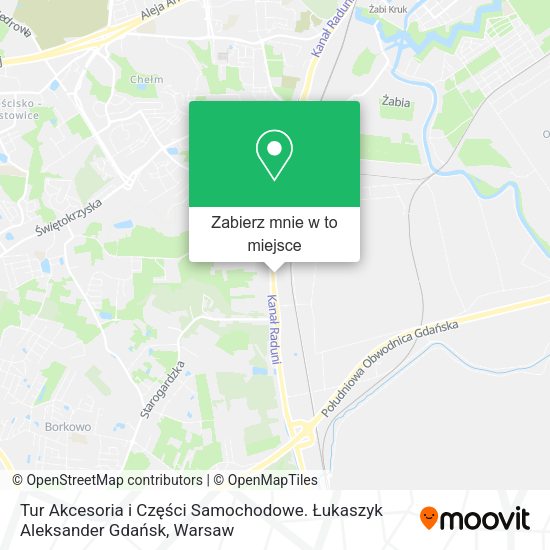 Mapa Tur Akcesoria i Części Samochodowe. Łukaszyk Aleksander Gdańsk