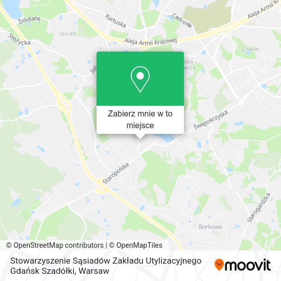 Mapa Stowarzyszenie Sąsiadów Zakładu Utylizacyjnego Gdańsk Szadółki