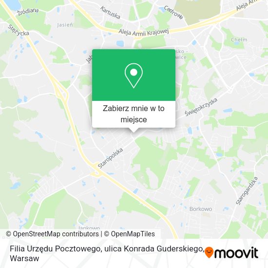 Mapa Filia Urzędu Pocztowego, ulica Konrada Guderskiego