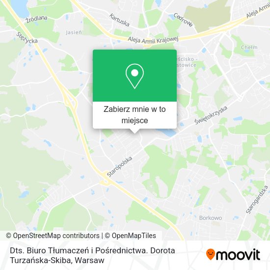 Mapa Dts. Biuro Tłumaczeń i Pośrednictwa. Dorota Turzańska-Skiba