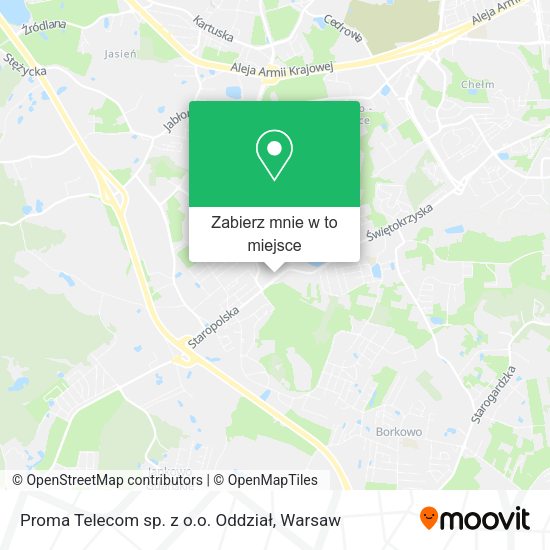 Mapa Proma Telecom sp. z o.o. Oddział