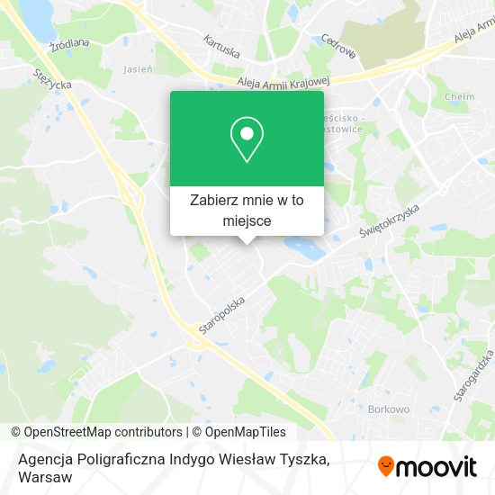 Mapa Agencja Poligraficzna Indygo Wiesław Tyszka