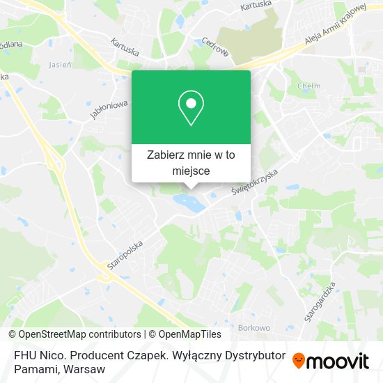 Mapa FHU Nico. Producent Czapek. Wyłączny Dystrybutor Pamami