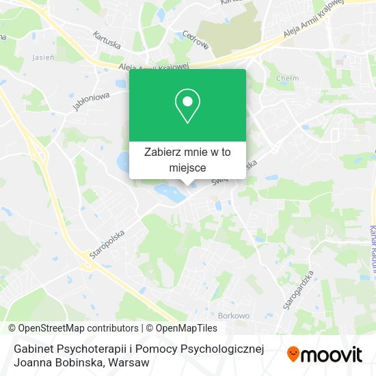 Mapa Gabinet Psychoterapii i Pomocy Psychologicznej Joanna Bobinska