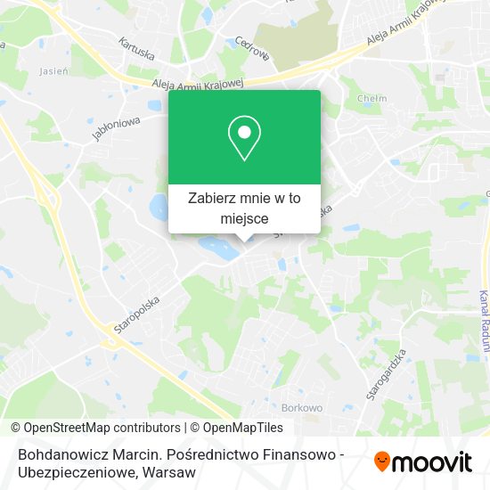 Mapa Bohdanowicz Marcin. Pośrednictwo Finansowo - Ubezpieczeniowe