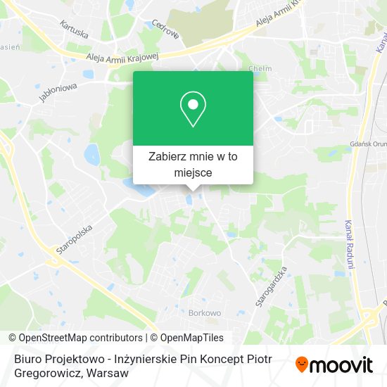 Mapa Biuro Projektowo - Inżynierskie Pin Koncept Piotr Gregorowicz