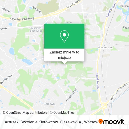 Mapa Artusek. Szkolenie Kierowców. Olszewski A.