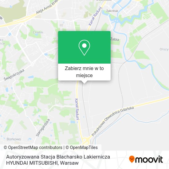 Mapa Autoryzowana Stacja Blacharsko Lakiernicza HYUNDAI MITSUBISHI