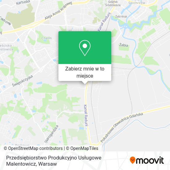 Mapa Przedsiębiorstwo Produkcyjno Usługowe Malentowicz