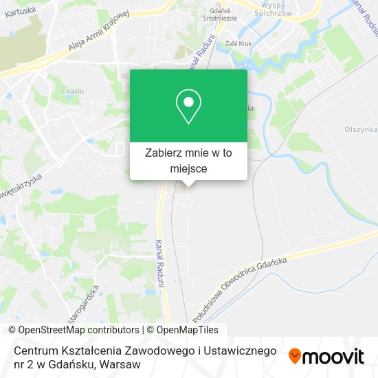 Mapa Centrum Kształcenia Zawodowego i Ustawicznego nr 2 w Gdańsku