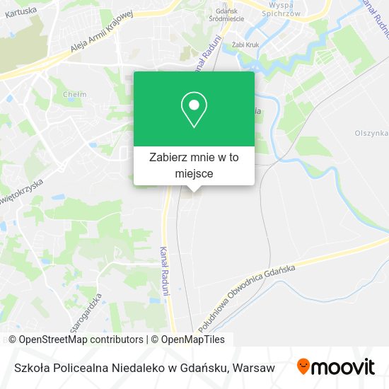 Mapa Szkoła Policealna Niedaleko w Gdańsku