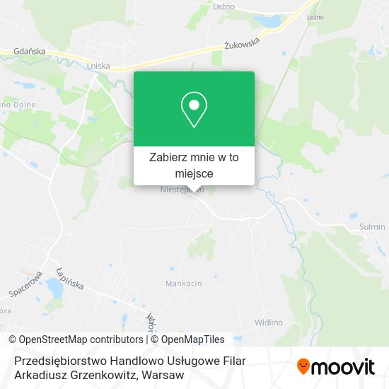 Mapa Przedsiębiorstwo Handlowo Usługowe Filar Arkadiusz Grzenkowitz