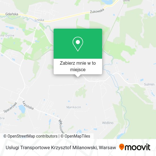 Mapa Usługi Transportowe Krzysztof Milanowski