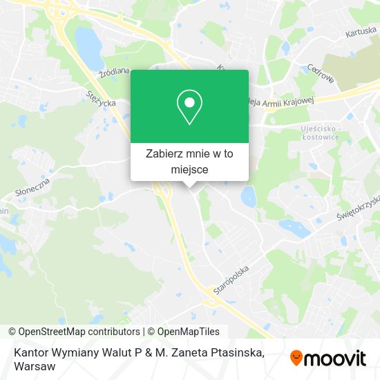 Mapa Kantor Wymiany Walut P & M. Zaneta Ptasinska