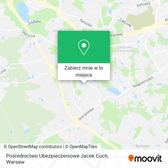 Mapa Pośrednictwo Ubezpieczeniowe Jacek Cuch