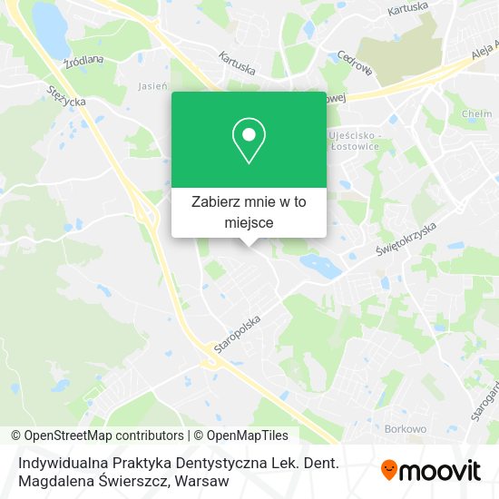 Mapa Indywidualna Praktyka Dentystyczna Lek. Dent. Magdalena Świerszcz