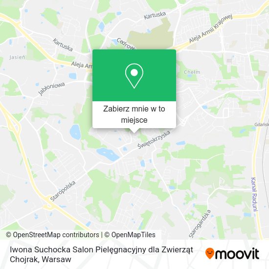 Mapa Iwona Suchocka Salon Pielęgnacyjny dla Zwierząt Chojrak