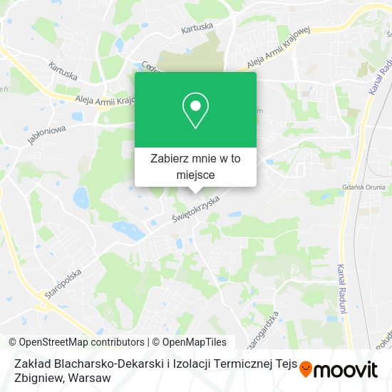 Mapa Zakład Blacharsko-Dekarski i Izolacji Termicznej Tejs Zbigniew