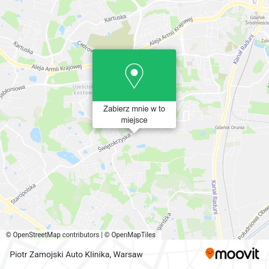 Mapa Piotr Zamojski Auto Klinika