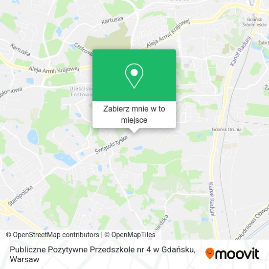 Mapa Publiczne Pozytywne Przedszkole nr 4 w Gdańsku