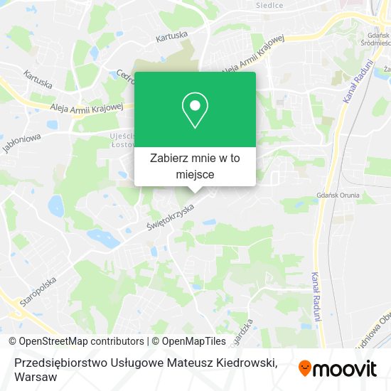 Mapa Przedsiębiorstwo Usługowe Mateusz Kiedrowski