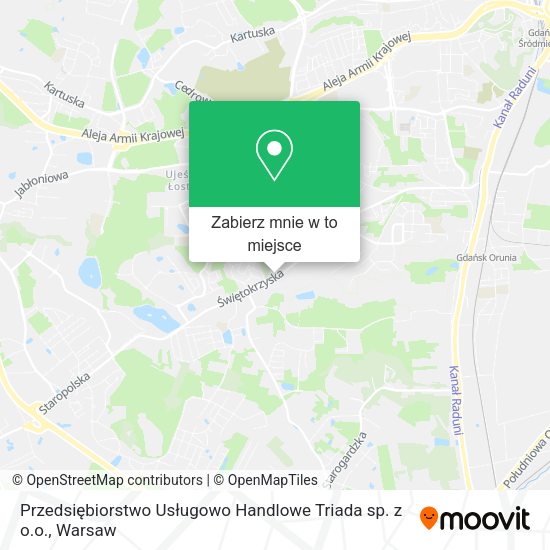 Mapa Przedsiębiorstwo Usługowo Handlowe Triada sp. z o.o.