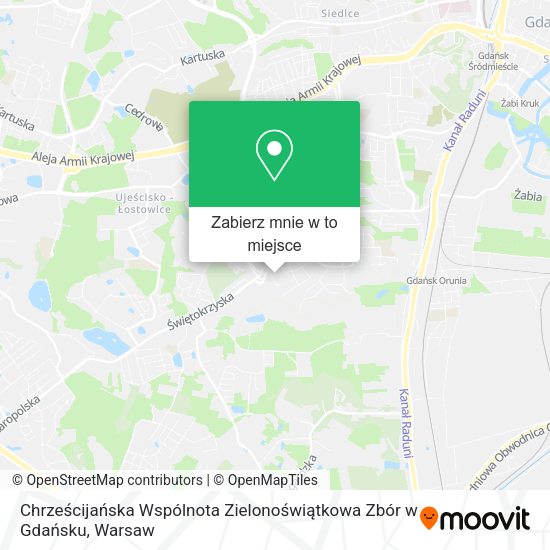 Mapa Chrześcijańska Wspólnota Zielonoświątkowa Zbór w Gdańsku