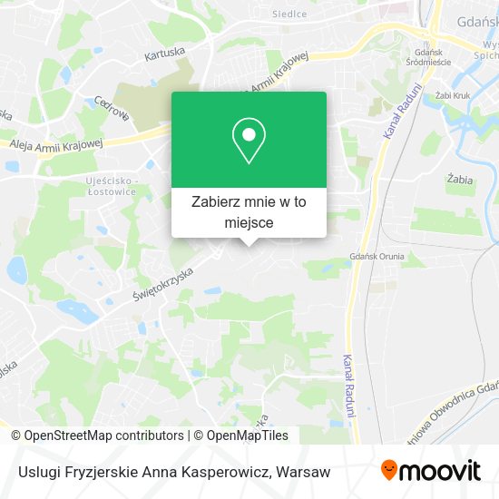 Mapa Uslugi Fryzjerskie Anna Kasperowicz