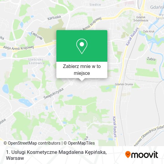 Mapa 1. Usługi Kosmetyczne Magdalena Kępińska