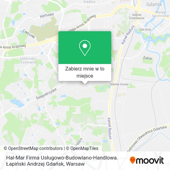 Mapa Hal-Mar Firma Usługowo-Budowlano-Handlowa. Łapiński Andrzej Gdańsk