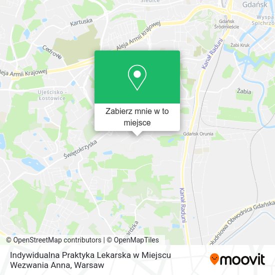 Mapa Indywidualna Praktyka Lekarska w Miejscu Wezwania Anna