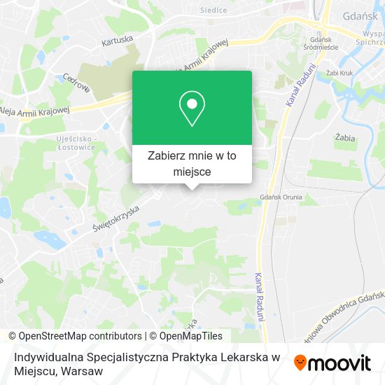 Mapa Indywidualna Specjalistyczna Praktyka Lekarska w Miejscu