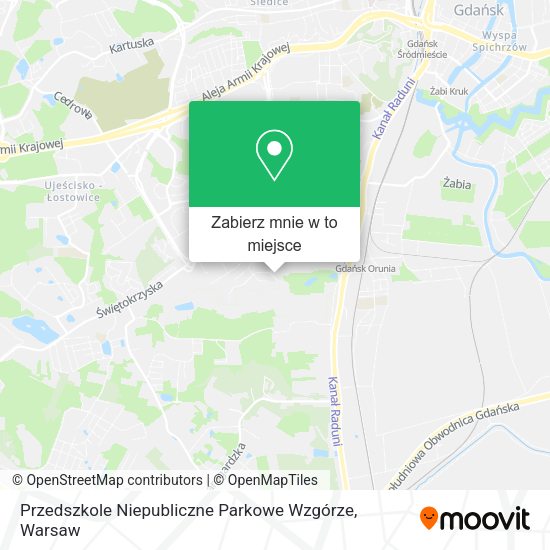 Mapa Przedszkole Niepubliczne Parkowe Wzgórze