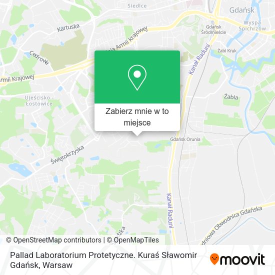 Mapa Pallad Laboratorium Protetyczne. Kuraś Sławomir Gdańsk