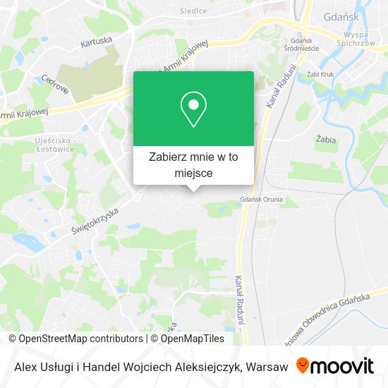 Mapa Alex Usługi i Handel Wojciech Aleksiejczyk